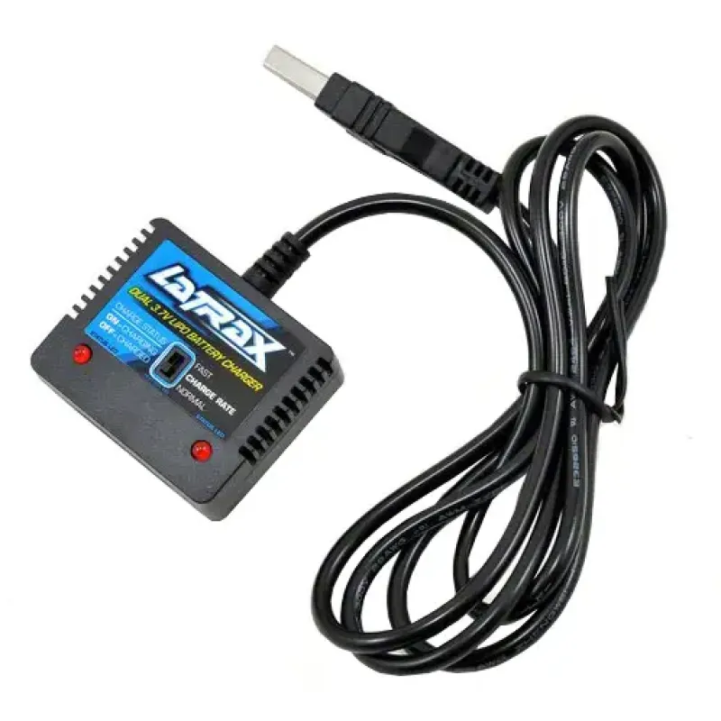 Зарядное устройство Traxxas LaTrax Alias USB 1S Li-Po 3,7 В двухканальное (6638)