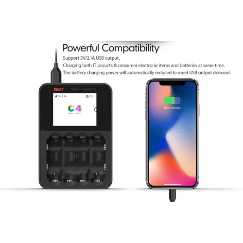 С блоком питания Зарядное устройство ISDT C4 0,2-20В 8А 25Вт с блоком питания 220В (ISDT C4)