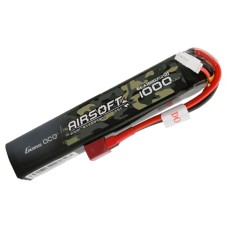 Аккумулятор для страйкбола Gens Ace LiPO 7,4В 1000мАч 2S 25C 102х20х13мм 50г T-Plug Airsoft (GEA10002S25D)