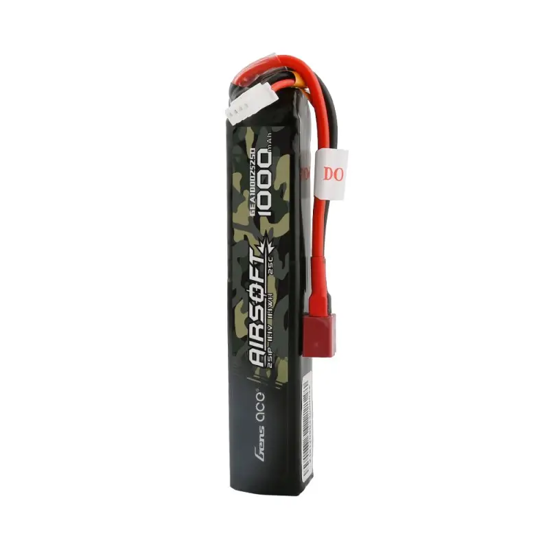 Аккумулятор для страйкбола Gens Ace LiPO 7,4В 1000мАч 2S 25C 102х20х13мм 50г T-Plug Airsoft (GEA10002S25D)
