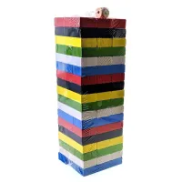 Дженга кольорова з кубиком (54 бруски) (22х7,5х7,5 см)