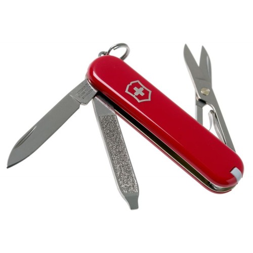 Ножі Victorinox Ніж-брелок Victorinox Classic SD Colors, Style Icon, Gift Box (0.6223.G) 7 функцій, 58 мм, червоний