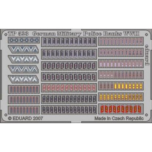Фототравление Фототравление 1/35 Знаки отличия немецкой полевой полиции 2 МВ (EDU-TP523) Масштаб: 1:35