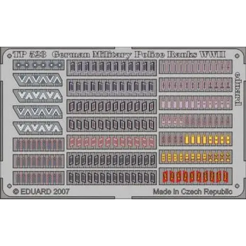 Фототравление Фототравление 1/35 Знаки отличия немецкой полевой полиции 2 МВ (EDU-TP523) Масштаб: 1:35