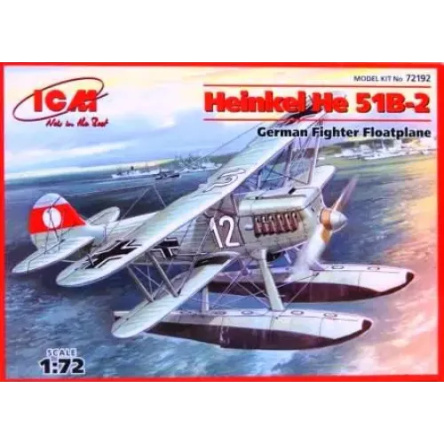 Сборная модель самолета ICM72192 Не 51 В-2 German fighter floatplane 1:72
