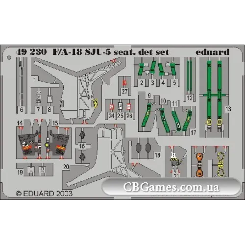 Фототравлення Фототравлення 1/48 F-18C Хорнет (рекомендовано для HASEGAWA) (EDBIG-4807) Масштаб: 1:48