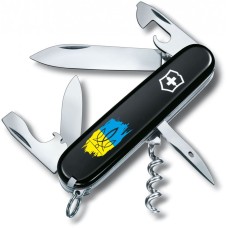 Складаний ніж Victorinox SPARTAN UKRAINE Тризуб фігурний на тлі прапора 1.3603.3_T1026u