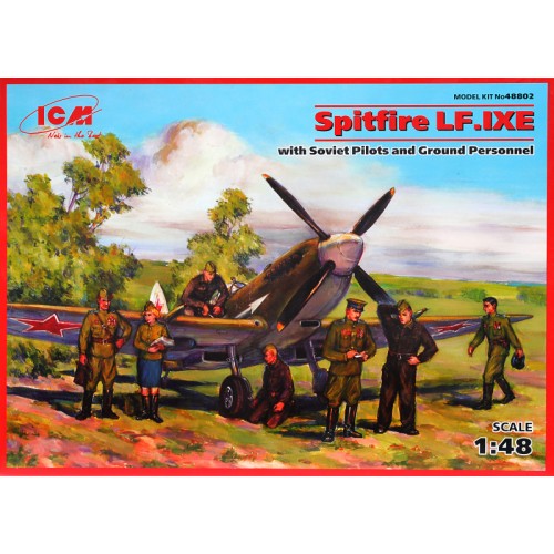 Самолёты ICM48802 Spitfire LF.IXE with Soviet pilots & ground personnel