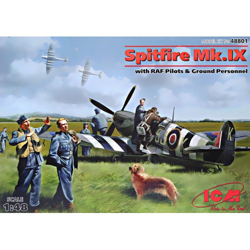 Самолёты ICM48801 Spitfire Mk.IX with RAF pilots & ground personnel