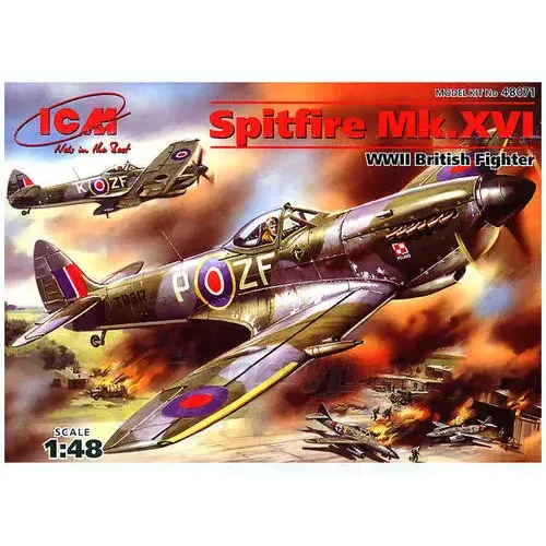 Збірна модель літака ICM48071 Винищувач RAF Spitfire Mk.XVI WWII 1:48