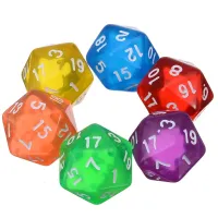 Кубик D20 прозрачный (цвет в ассортименте)