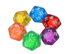 Кубик D20 прозорий (колір в асортименті)