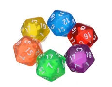 Кубик D20 прозрачный (цвет в ассортименте)