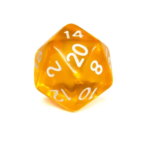 Кубик D20 прозорий (колір в асортименті)