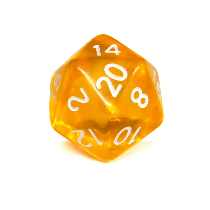 Кубик D20 прозрачный (цвет в ассортименте)