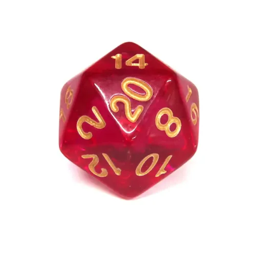 Кубик D20 прозорий (колір в асортименті)