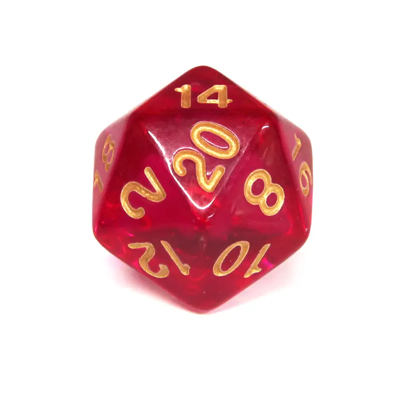 Кубик D20 прозрачный (цвет в ассортименте)