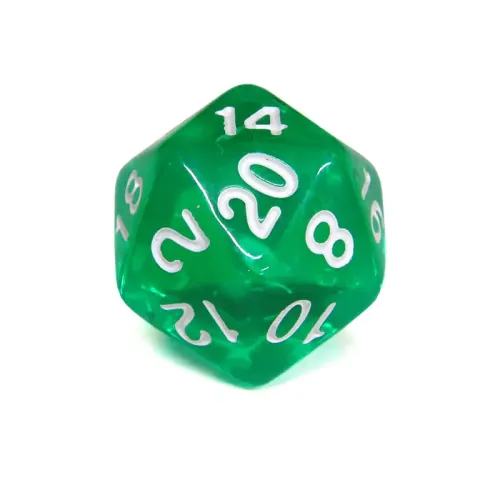 Кубик D20 прозорий (колір в асортименті)