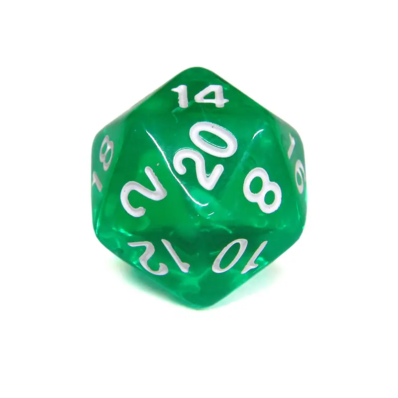 Кубик D20 прозрачный (цвет в ассортименте)