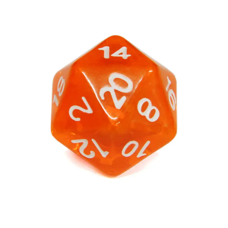 Кубик D20 прозрачный (цвет в ассортименте)