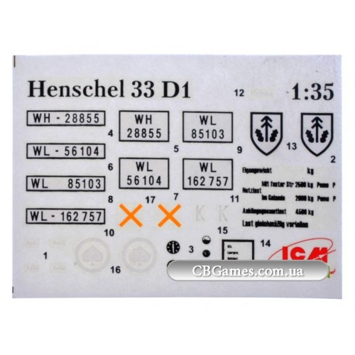 Бронетехника и артиллерия ICM35466 Henschel 33D1 WWII German army truck