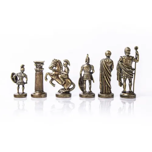 Шахматы S11BBLU шахи "Manopoulos", "Греко-римські", латунь, у дерев'яному футлярі, сині, 44х44см, 7,4 кг