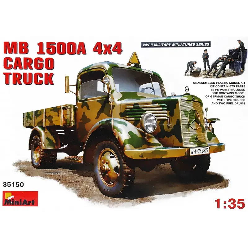 Збірна модель MA35150 MB L1500 A 4x4 Cargo Truck