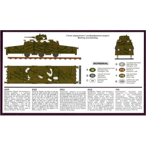 Вагоны и поезда Бронированный вагон Zeppelin (UMT640) Масштаб: 1:72