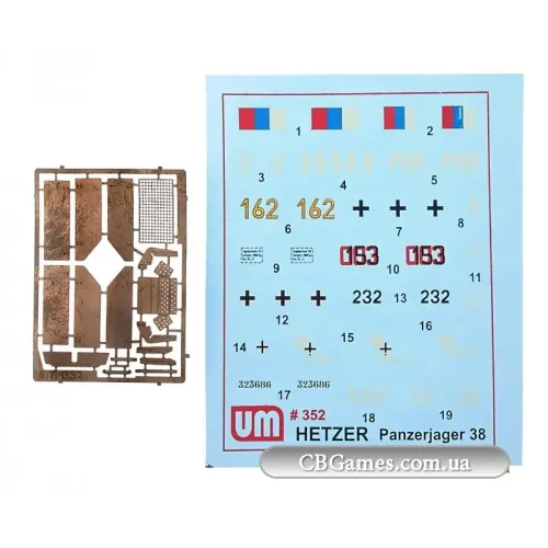 Бронетехніка та артилерія Винищувач танків "Hetzer" (рання версія) (UM352) Масштаб: 1:72