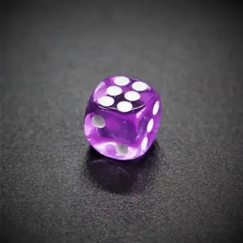 Кубик D6 з точками прозорий (колір в асортименті)