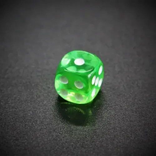 Кубик D6 з точками прозорий (колір в асортименті)