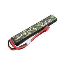 Аккумулятор для страйкбола Gens Ace LiPO 7,4В 1250мАч 2S 25C 122х20х13мм 64г T-Plug Airsoft (B-AS-25/50C-1250-2S1P)