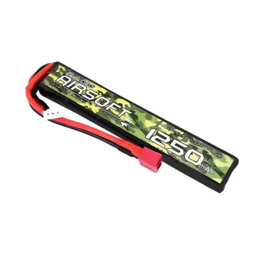 Аккумуляторы Аккумулятор для страйкбола Gens Ace LiPO 7,4В 1250мАч 2S 25C 122х20х13мм 64г T-Plug Airsoft (B-AS-25/50C-1250-2S1P)