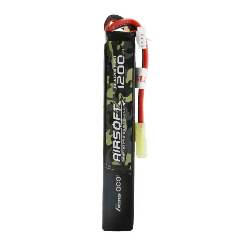 Аккумулятор для страйкбола Gens Ace LiPO 11,1В 1200мАч 3S 25C 126х22х16мм 83г Mini Tamiya Airsoft (GEA12003S25T)
