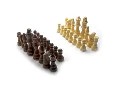 Шахматные фигуры деревянные в блистере (h фигур 3,5-7,5 см ,d 1,8-2,4 см) (3") (P30)