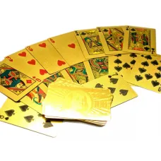 Карты игральные пластиковые "золото" (9х6х2 см)