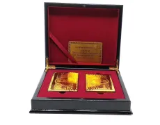 Карти гральні пластикові позолочені в скриньці (2 колоди) (20х17х4,5 см)