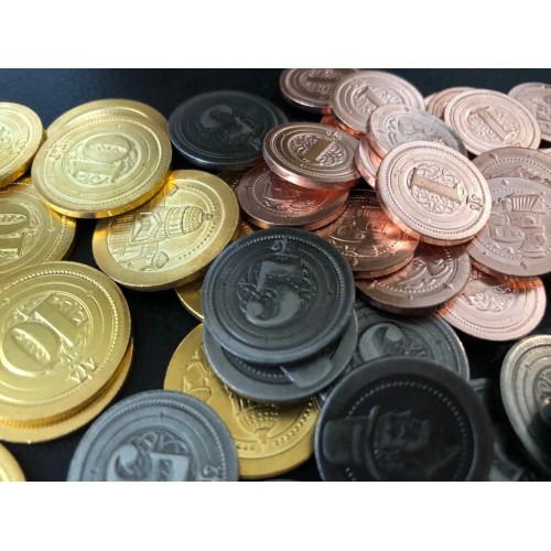 Ігрові елементи Set of 50 Metal Industrial Coins (Набір металевих монет для настільних ігор 50 шт.)