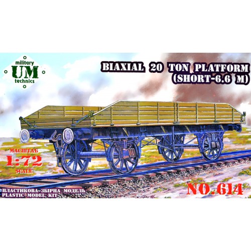 Вагоны и поезда Biaxial 20 ton platform (UMT614) Масштаб: 1:72