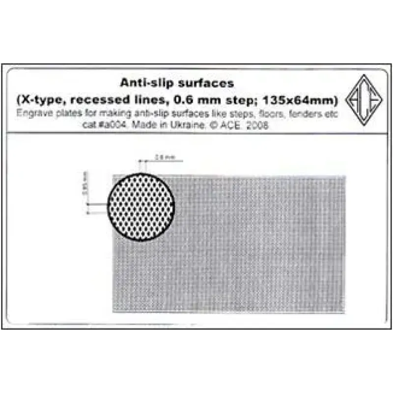 PEa004 Anti-slip surfaces (X-type, 0.6 mm step, recessed lines; (PEa004) Масштаб: