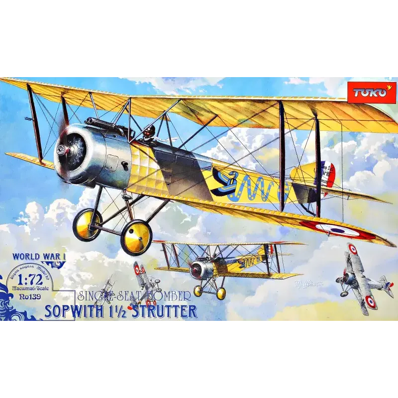 Збірна модель літака TOKO139 Sopwith 1 1/2 Strutter Одномісний бомбардувальник 1:72 1:72