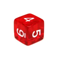 Кубик D6 із цифрами прозорий (колір в асортименті)