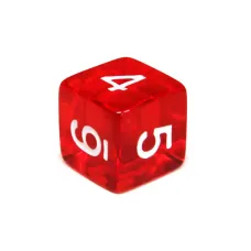 Кубик D6 с цифрами прозрачный (цвет в ассортименте)