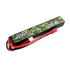 Аккумулятор для страйкбола Gens Ace LiPO 11,1В 1250мАч 3S 25C 124х21х19мм 91г T-Plug Airsoft (B-AS-25/50C-1250-3S1P)