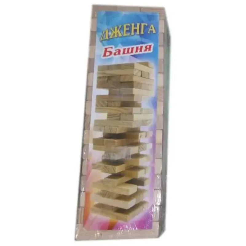 Настільна гра Дженга масив дерева (48 брусків) (14х24х72 см)