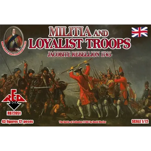 Фігури та мініатюри Народне ополчення і війська лоялістів 1745 року. Повстання якобітів (RB72051) Масштаб: 1:72