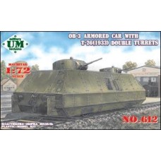 UMT612 OB-3 armored railway car with two T-26 turrets (1933) (UMT612) Масштаб: 1:72