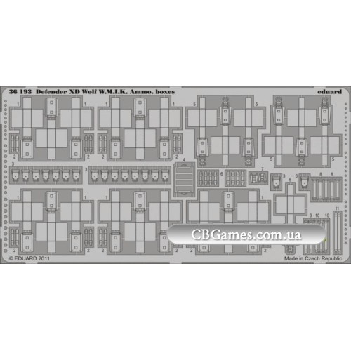 Фототравление Фототравление 1/35 Defender XD Wolf W.M.I.K. патронные коробки (рекомендовано для Hobby Boss) (EDU-36193) Масштаб: 1:35