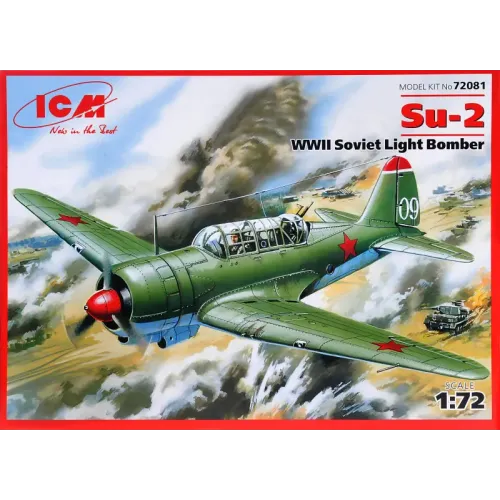 Сборная модель самолета ICM72081 Sukhoi Su-2 WWII Soviet bomber 1:72