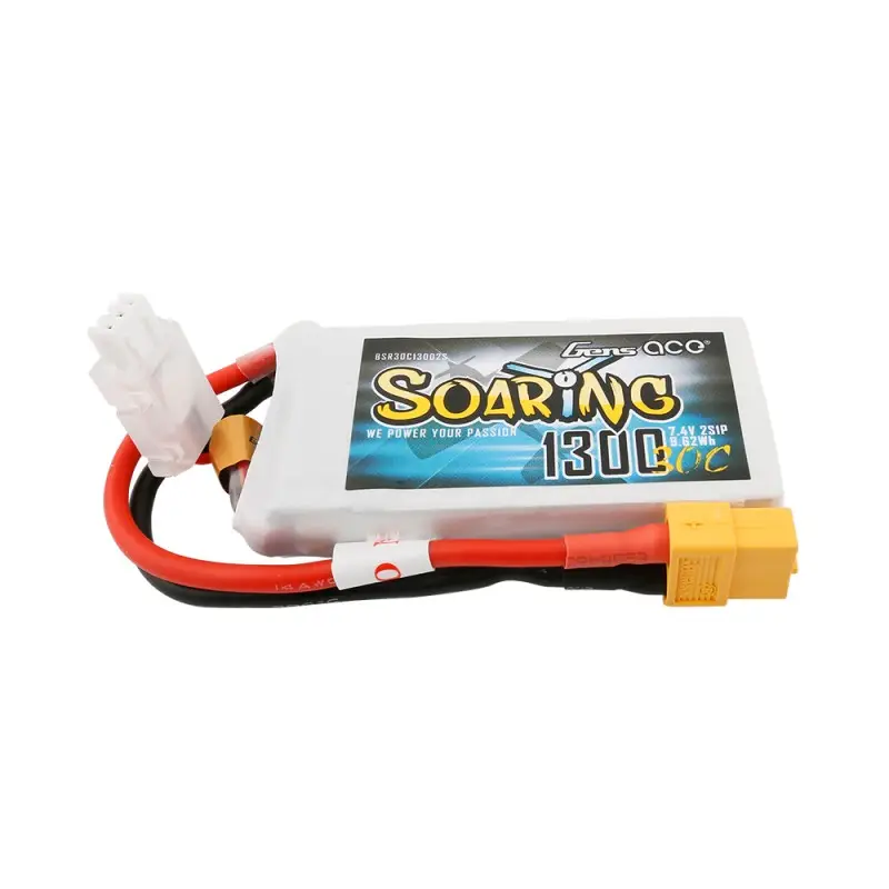 Аккумулятор Gens Ace Soaring LiPO 7,4В 1300мАч 2S 30C 69,5х34х14,5мм 79г XT60 (BSR30C13002S)